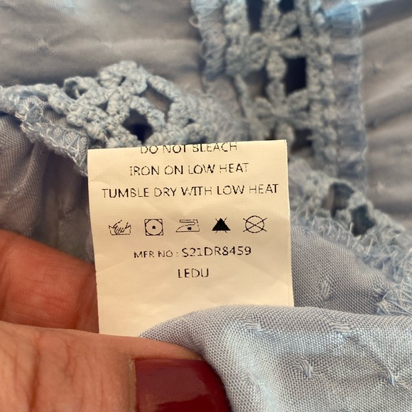 Simplee Tiered Ruffle Lace Inset Flounce Hem Maxi Peasant Dress - Picture 11 of 11